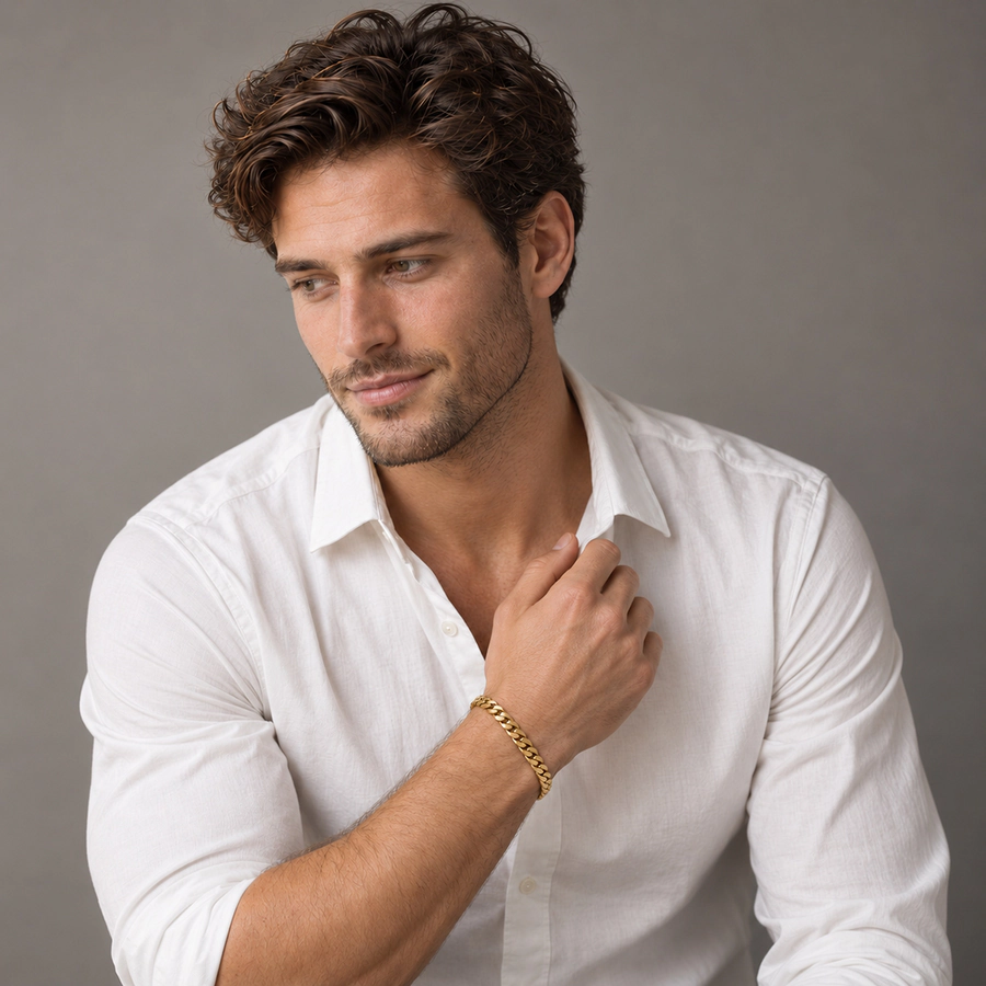 Armband aus 585 Gold, Artikel 4444 – Gesamtaufnahme am Handgelenk
