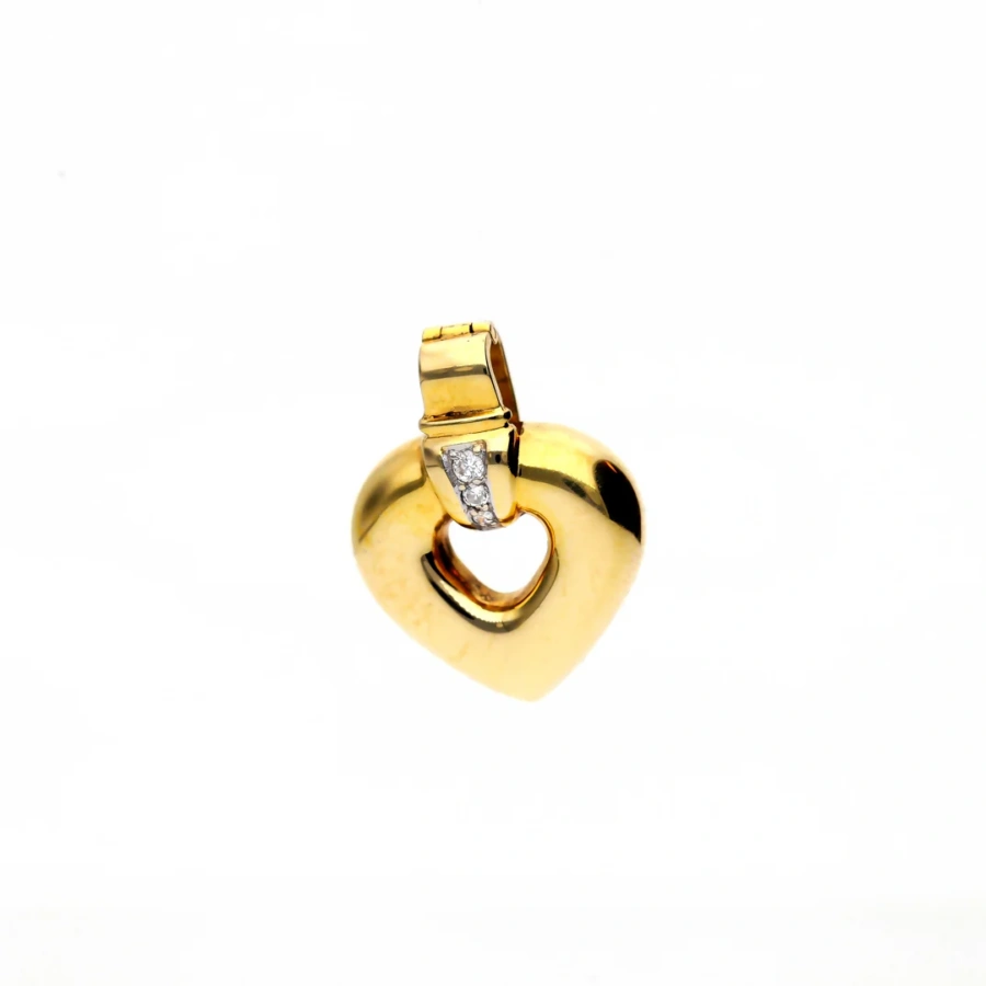 Anhänger Herz 585 Gold, 3 Brillanten ca. 0,12 ct, 5,7 g